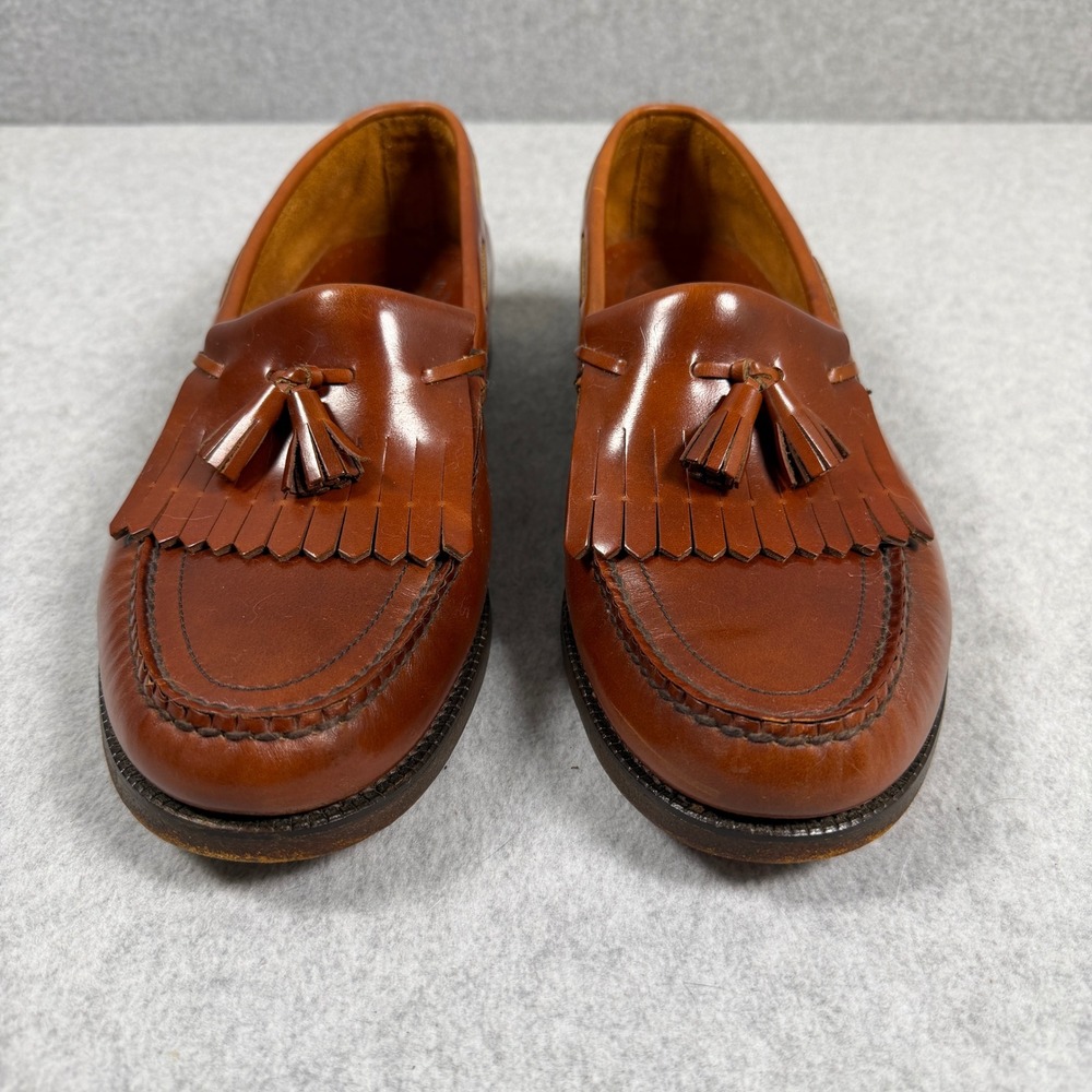SAS Tassel Loafers Womens 9W Mens 7.5 Brown Leather Kiltie Handsewn Made in USA - Picture 2 of 8